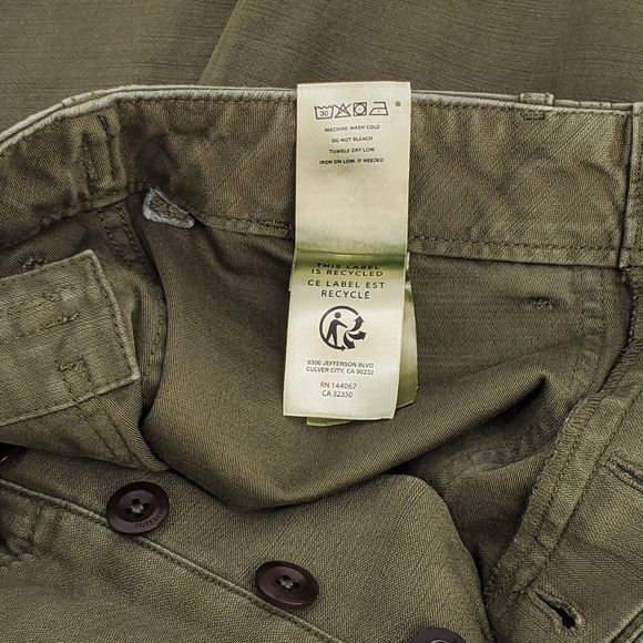 Outerknown Fatigue Utility High Rise Cropped Pants Olive Green Womens Size 8 - Picture 5 of 9